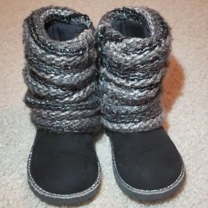 Black Top Knit Boots